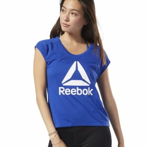 Reebok Workout Ready Supremium 2.0 T Shirt Damen - Blau - DE 841-ITR